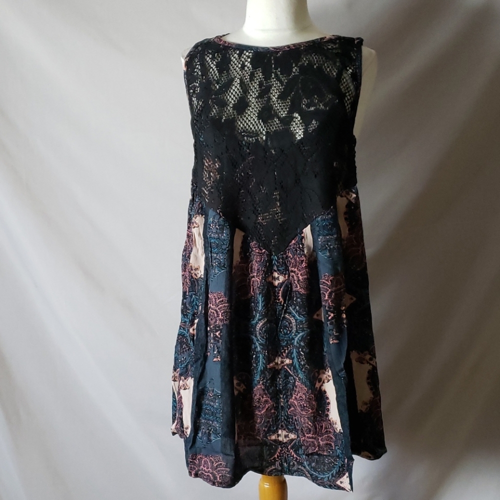New Free People Count Me In Trapeze Mini Dress